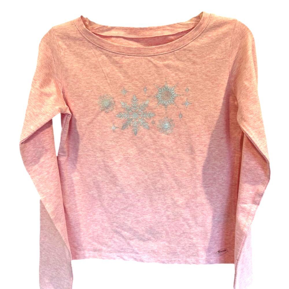 American Girl Snow Fancy Collection Pink Snowflake Top Tee Longsleeve NWT